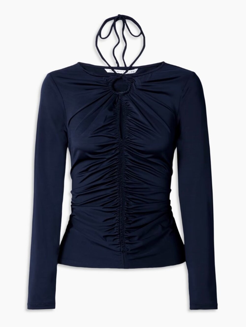 Veronica Beard "Roque" Stretch Jersey Top | Size 4 | Navy Blue - Picture 2 of 10